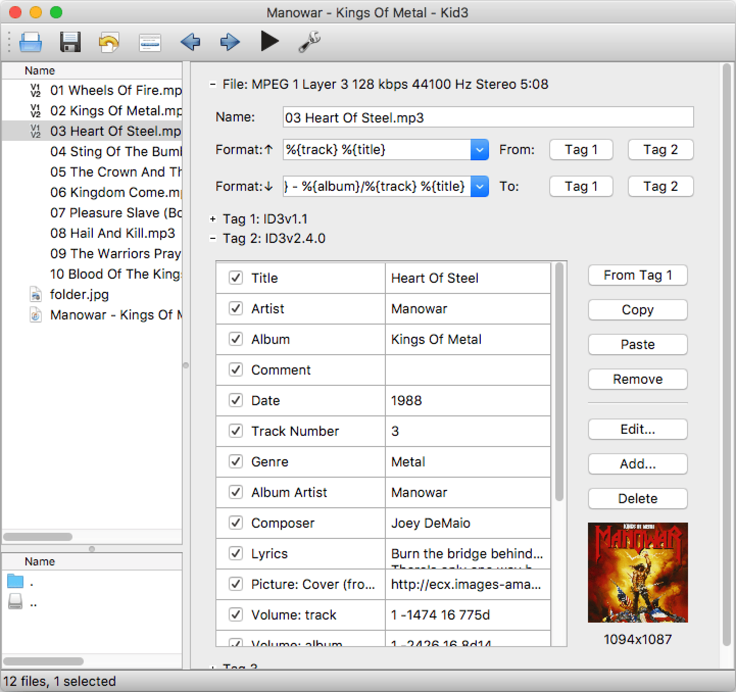 Kid3 screenshot
